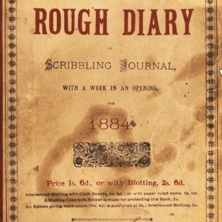 Cover of a diary dated 1884