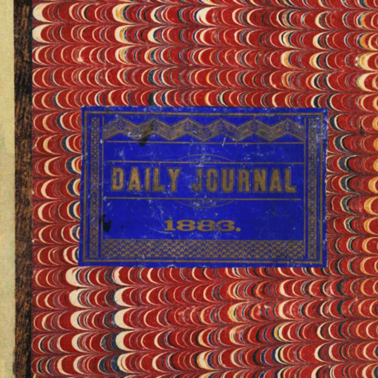 Cover of a diary dated 1883