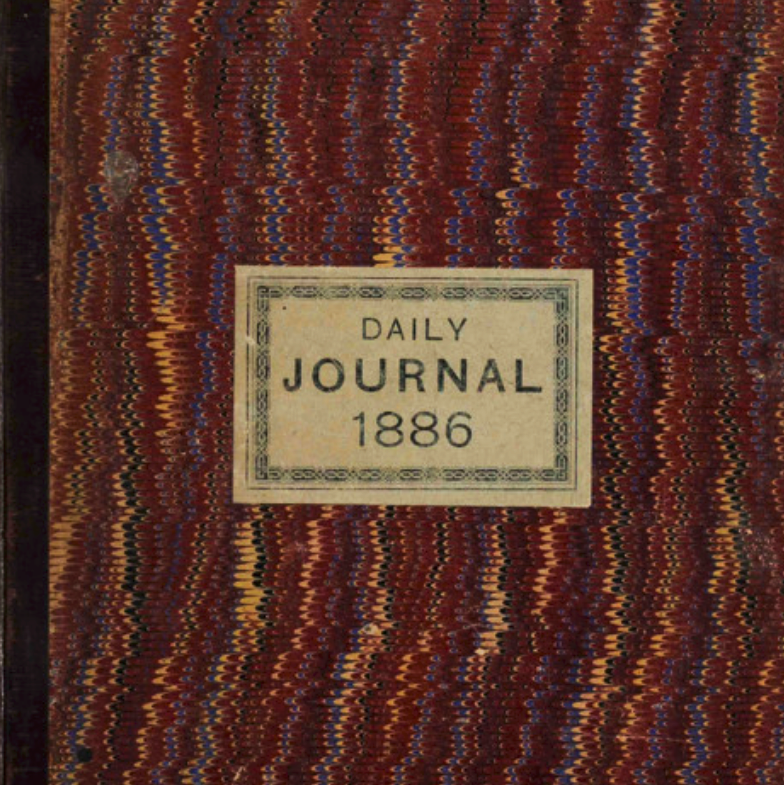 Cover of a diary dated 1886