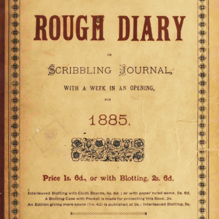 Cover of a diary dated 1885